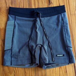 Bandit Running Cadence Shorts Black Chalk White Size Small